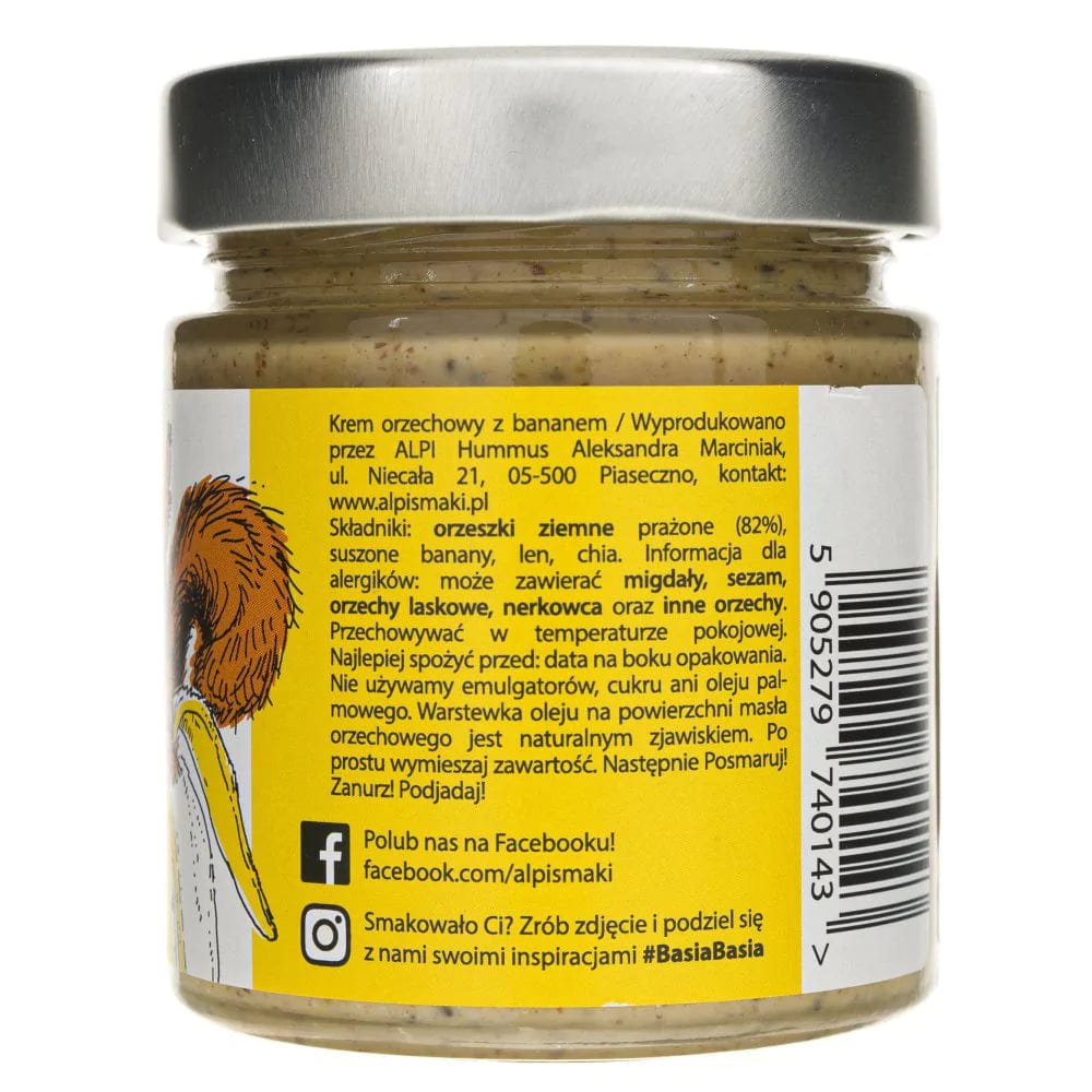 Alpi Basia Basia Peanut Cream with Banana Chia and Flax - 210 g