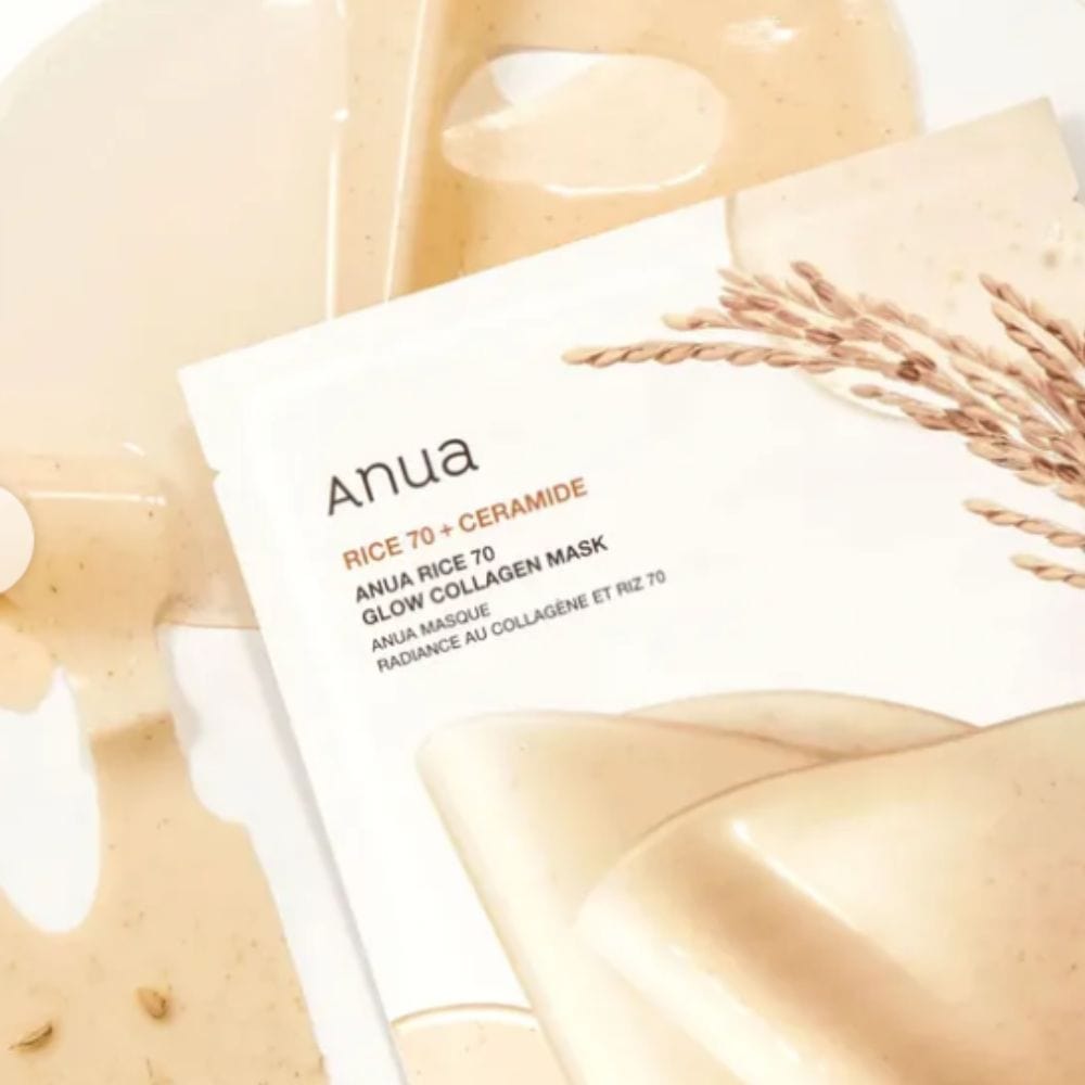 Anua Rice 70 Glow Collagen Mask - 4 Pieces