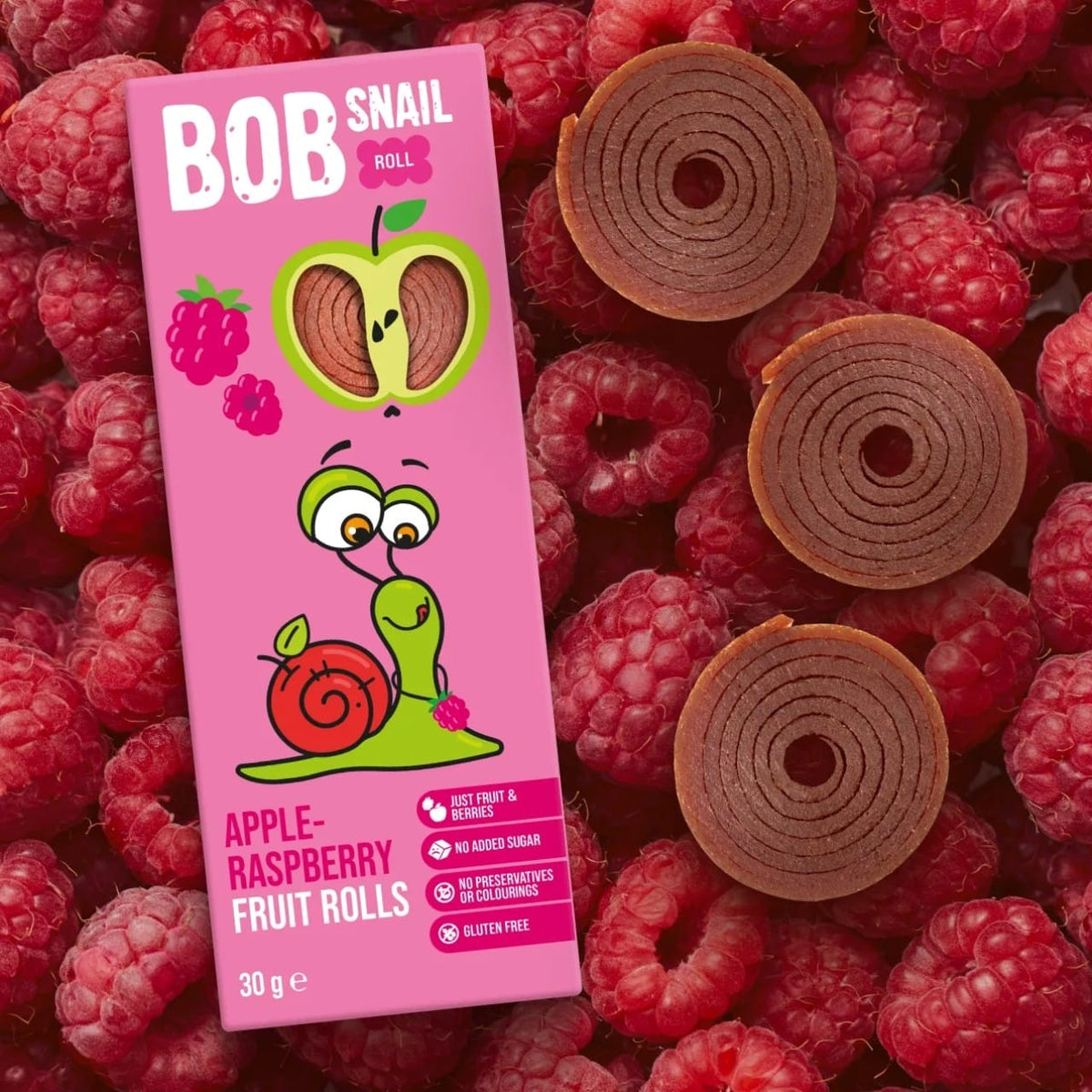 Bob Snail Rollsy Apple & Raspberry Snack with No Added Sugar - 30 g