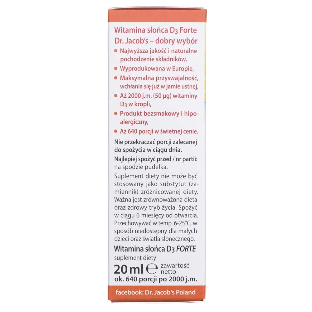 Dr. Jacob's Vitamin D3 FORTE, drops - 20 ml