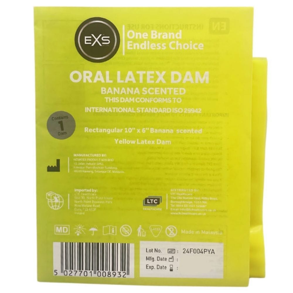 EXS Oral Latex Dam, Banana - 1 Piece