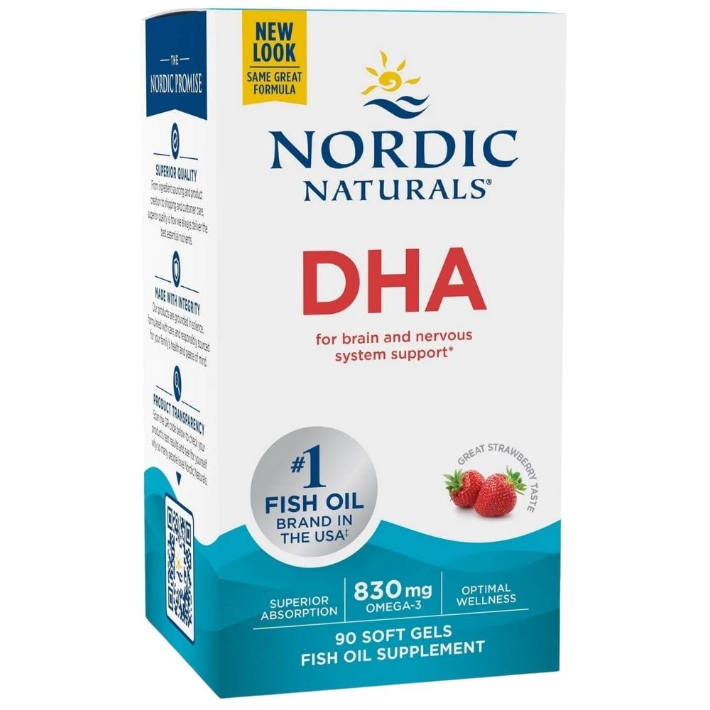 Nordic Naturals DHA, 830 mg Omega-3, Strawberry - 90 Capsules