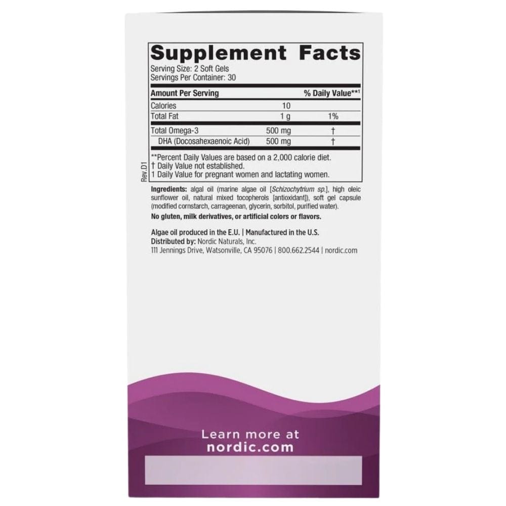 Nordic Naturals Vegan Prenatal DHA - 60 Capsules
