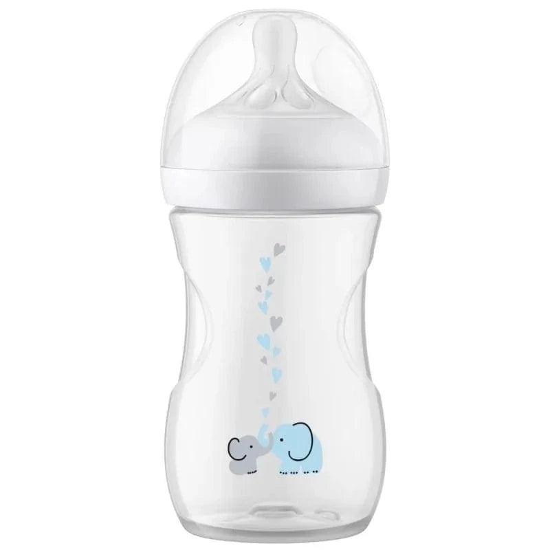 Philips Avent Responsive Natural Bottle with AirFree Anti-Colic Valve, Elephant - 260 ml