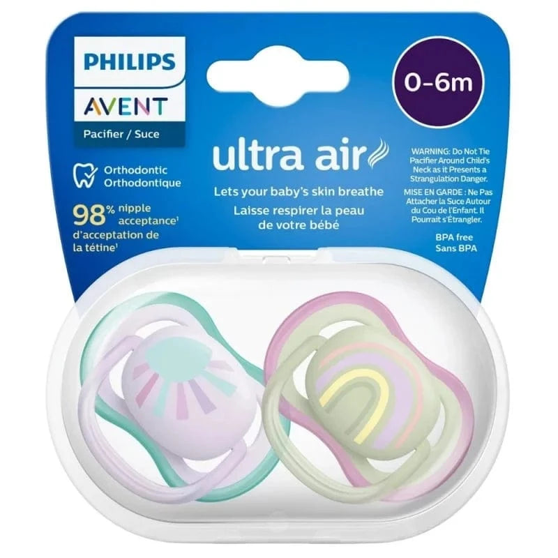 Philips Avent Ultra Air Pacifier, 0-6 Months, Girl - 2 Pieces