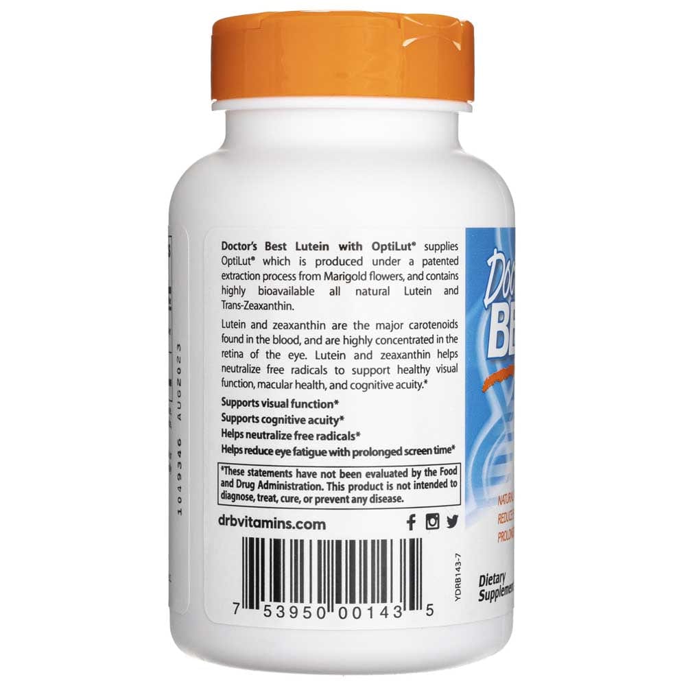 Doctor's Best Lutein from OptiLut - 120 Veg Capsules