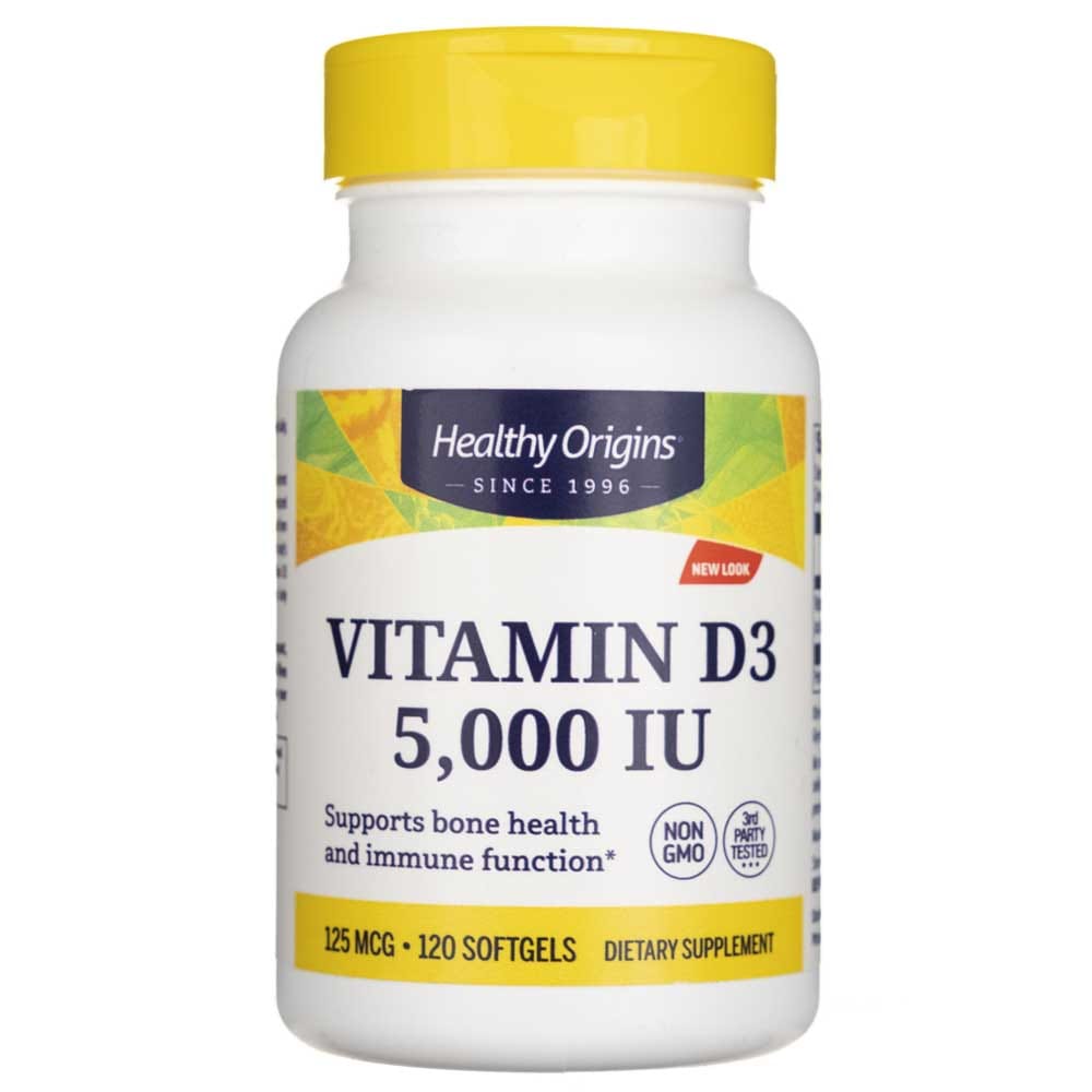 Healthy Origins Vitamin D3 5000 IU - 120 Softgels