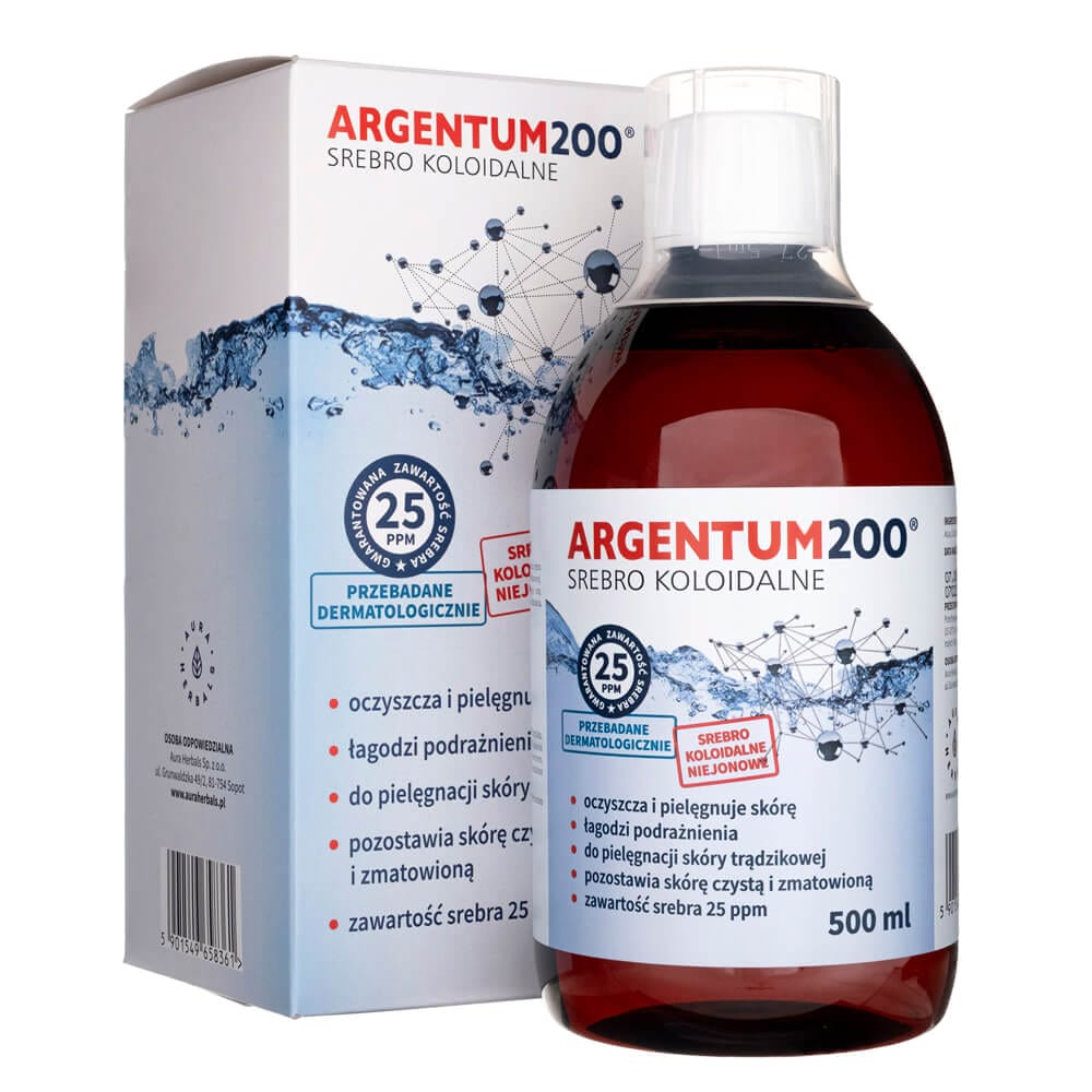 Aura Herbals Argentum 200 Colloidal Silver 25 ppm - 500 ml