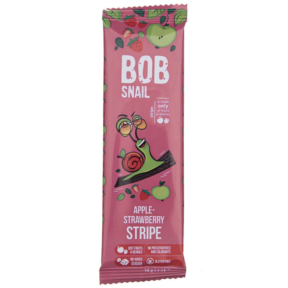 Bob Snail Apple & Strawberry Stripe with No Added Sugar - 14 g