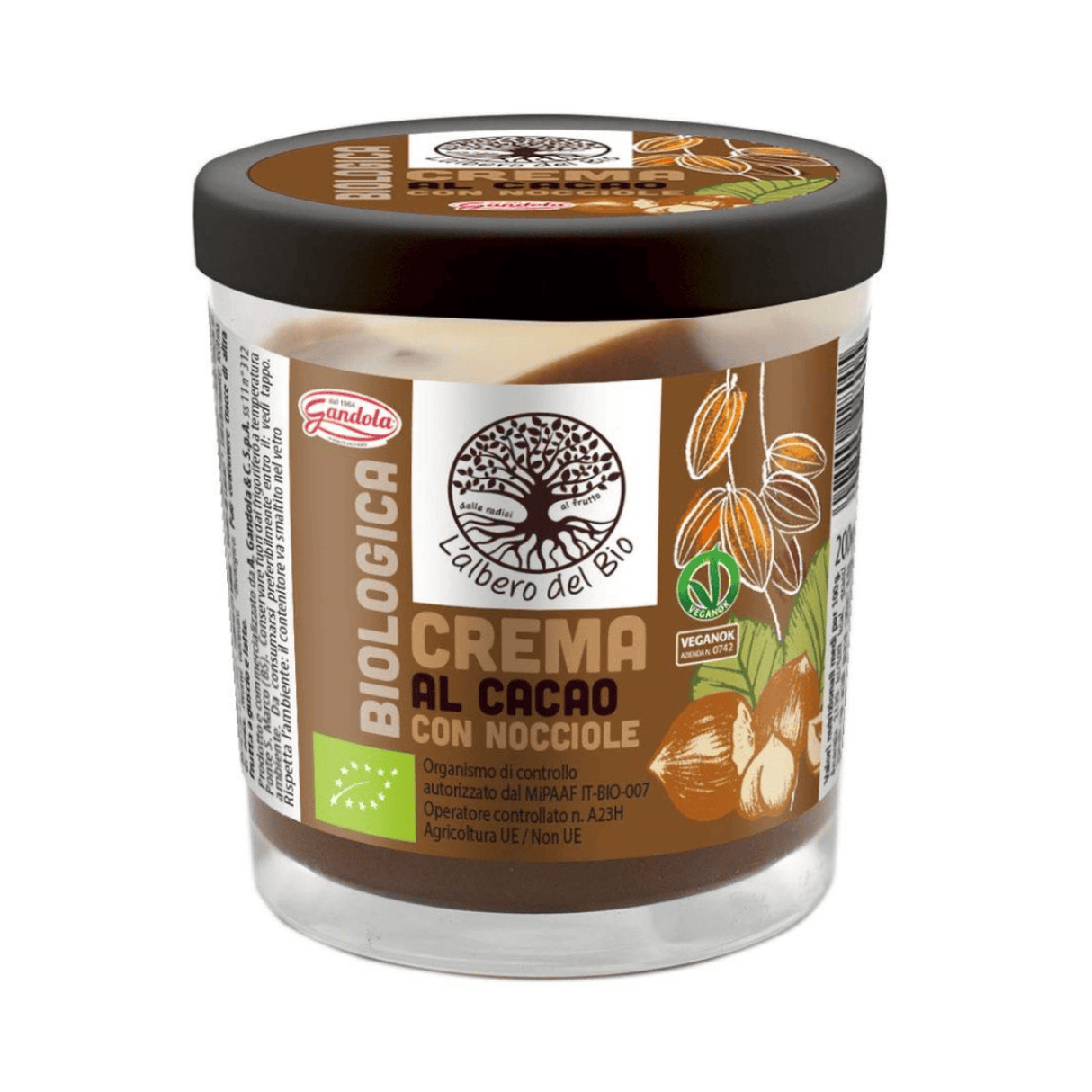 Gandola Cocoa Cream with Hazelnuts Vegan - 200 g