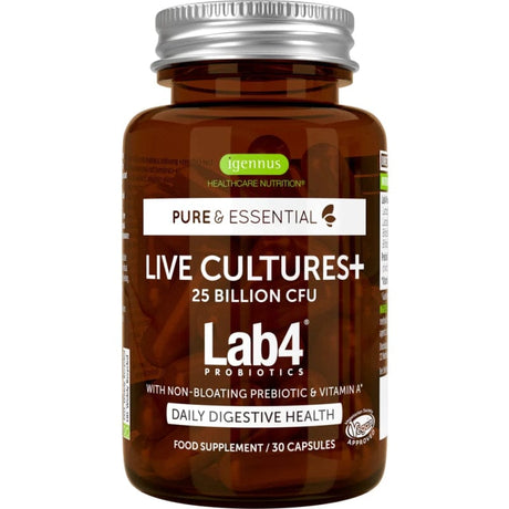 Igennus Live Cultures+ Lab4 Probiotics & Prebiotic - 30 Capsules