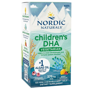 Nordic Naturals Children's DHA Vegetarian, Blueberry – 120 Mini Capsules