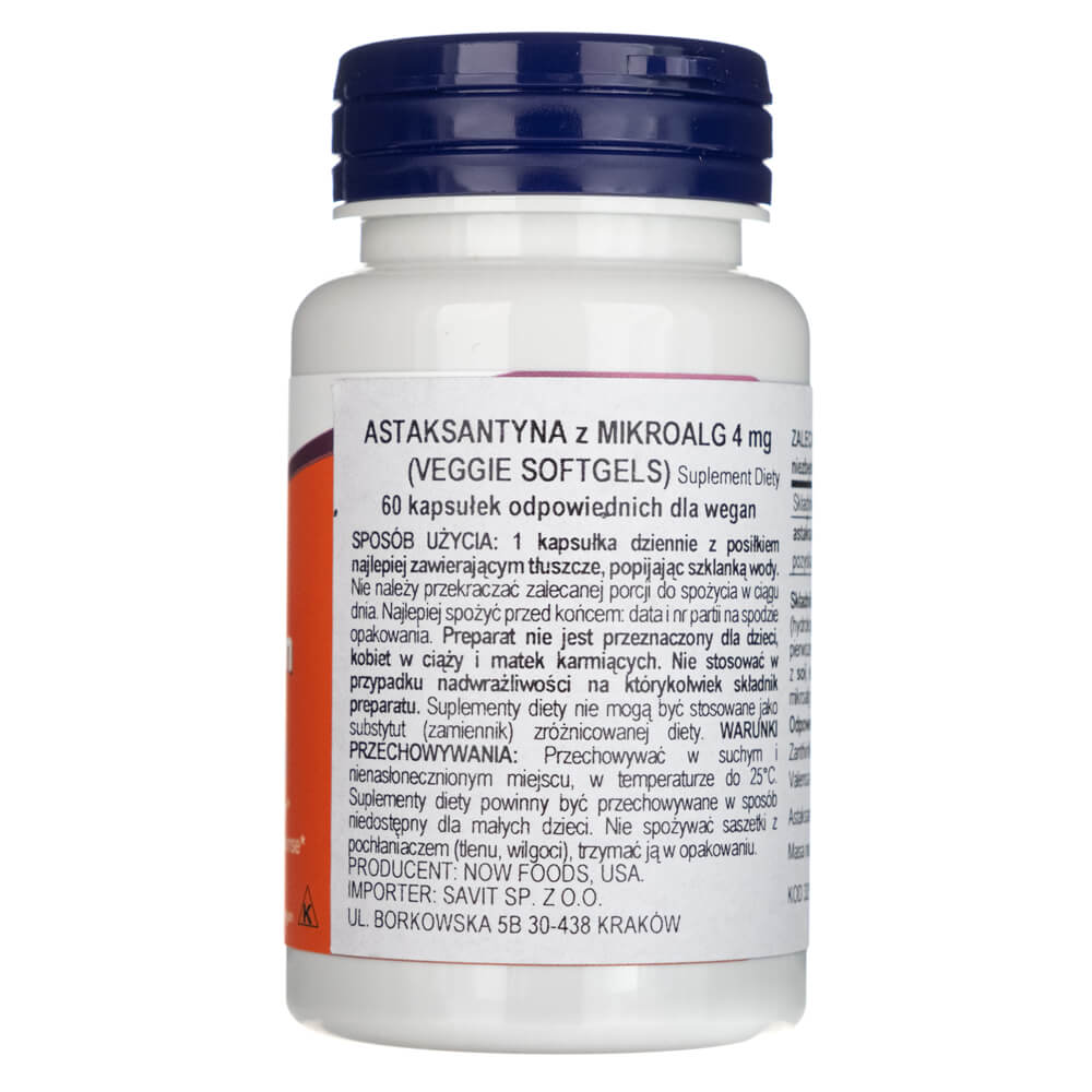 Now Foods Astaxanthin 4 mg - 60 Softgels