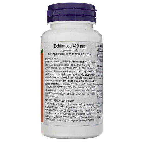 Now Foods Echinacea 400 mg - 100 Veg Capsules