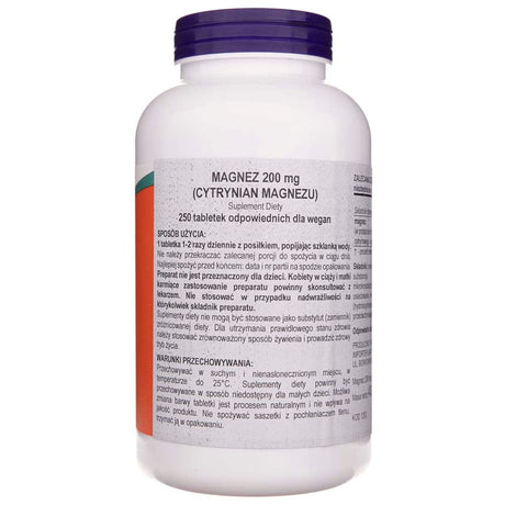 Now Foods Magnesium Citrate 200 mg - 250 Tablets