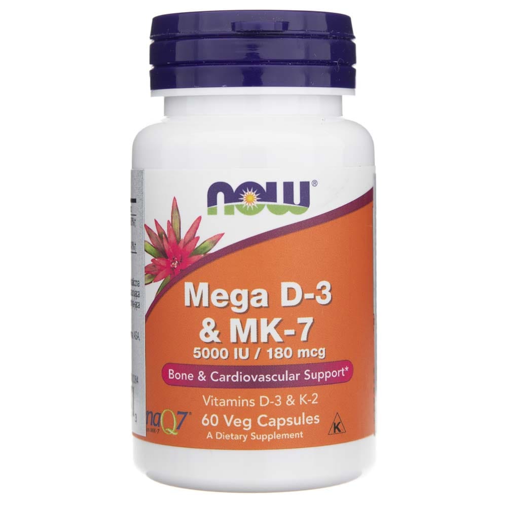 Now Foods Mega D-3 & MK-7 - 60 Veg Capsules