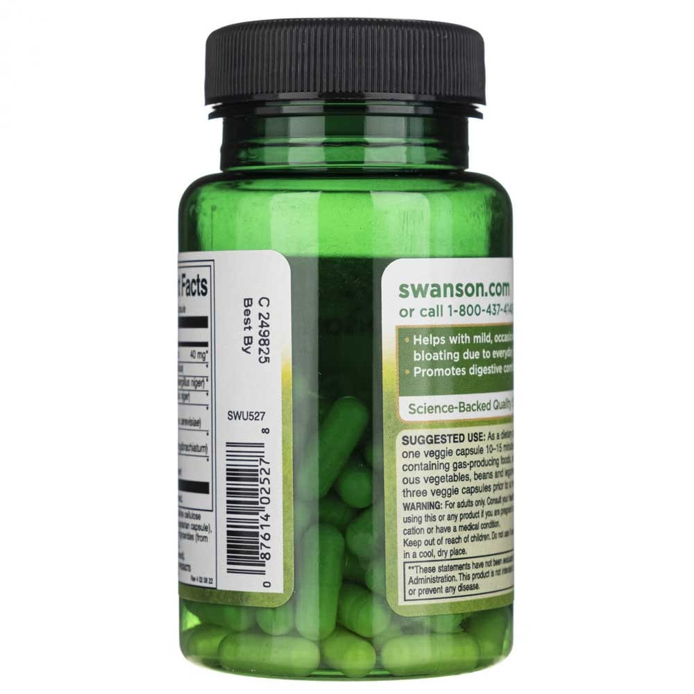 Swanson Anti-Gas Enzyme 40 mg - 90 Veg Capsules