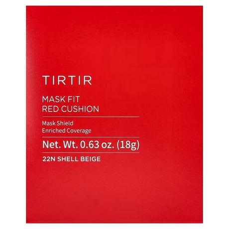 TIRTIR Mask Fit Red Cushion Compact Foundation Shade 22N Shell Beige - 18 g