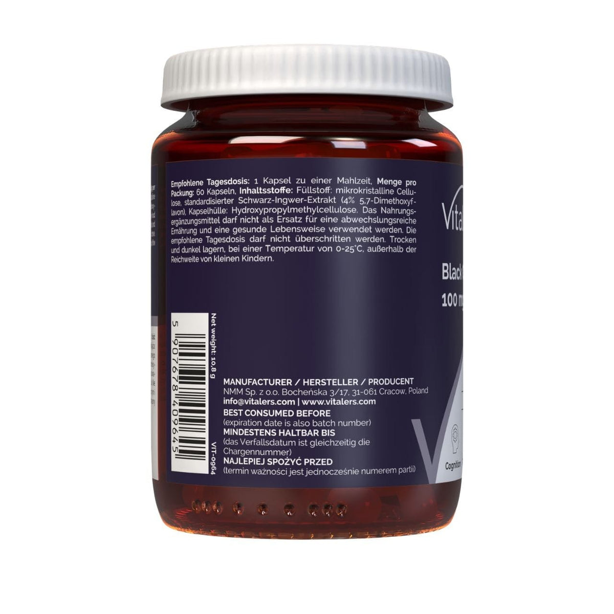 Vitaler's Black Ginger 100 mg - 60 Capsules