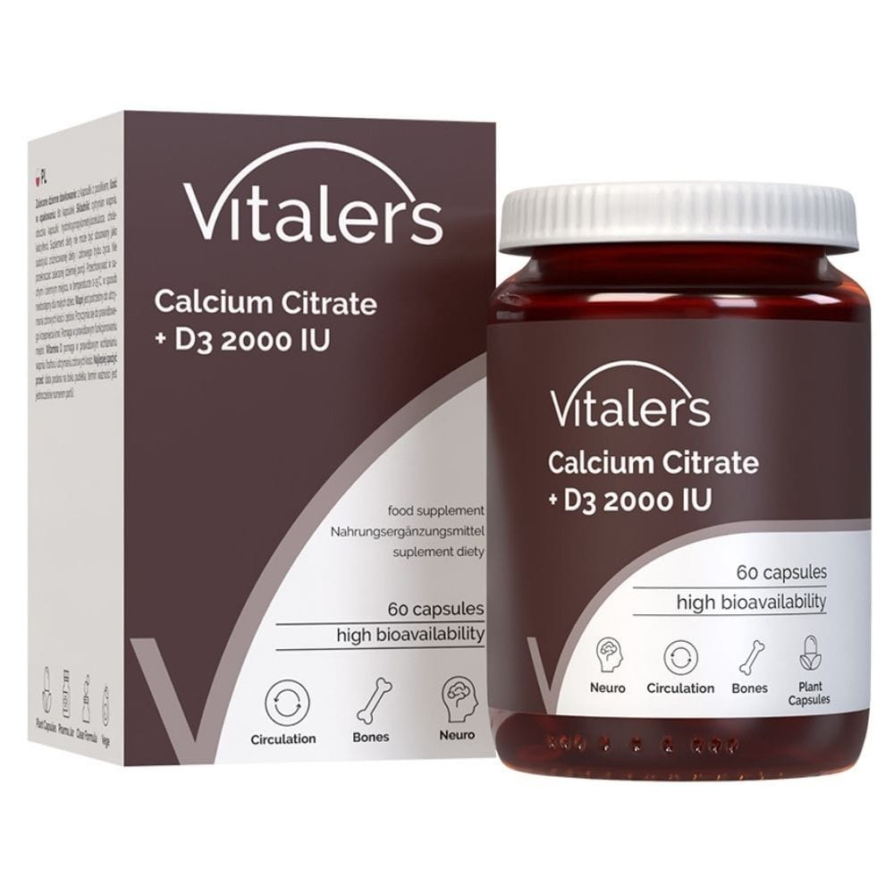 Vitaler's Calcium Citrate 1200 mg + Vitamin D3 2000 IU - 60 Capsules