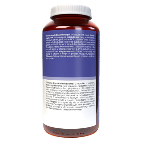 Vitaler's Magnesium 100 mg + Potassium 150 mg + B6 6 mg - 120 Capsules