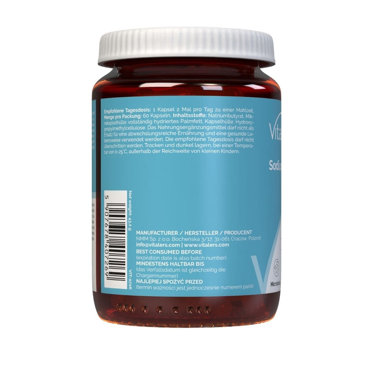 Vitaler's Sodium Butyrate 600 mg - 60 Capsules