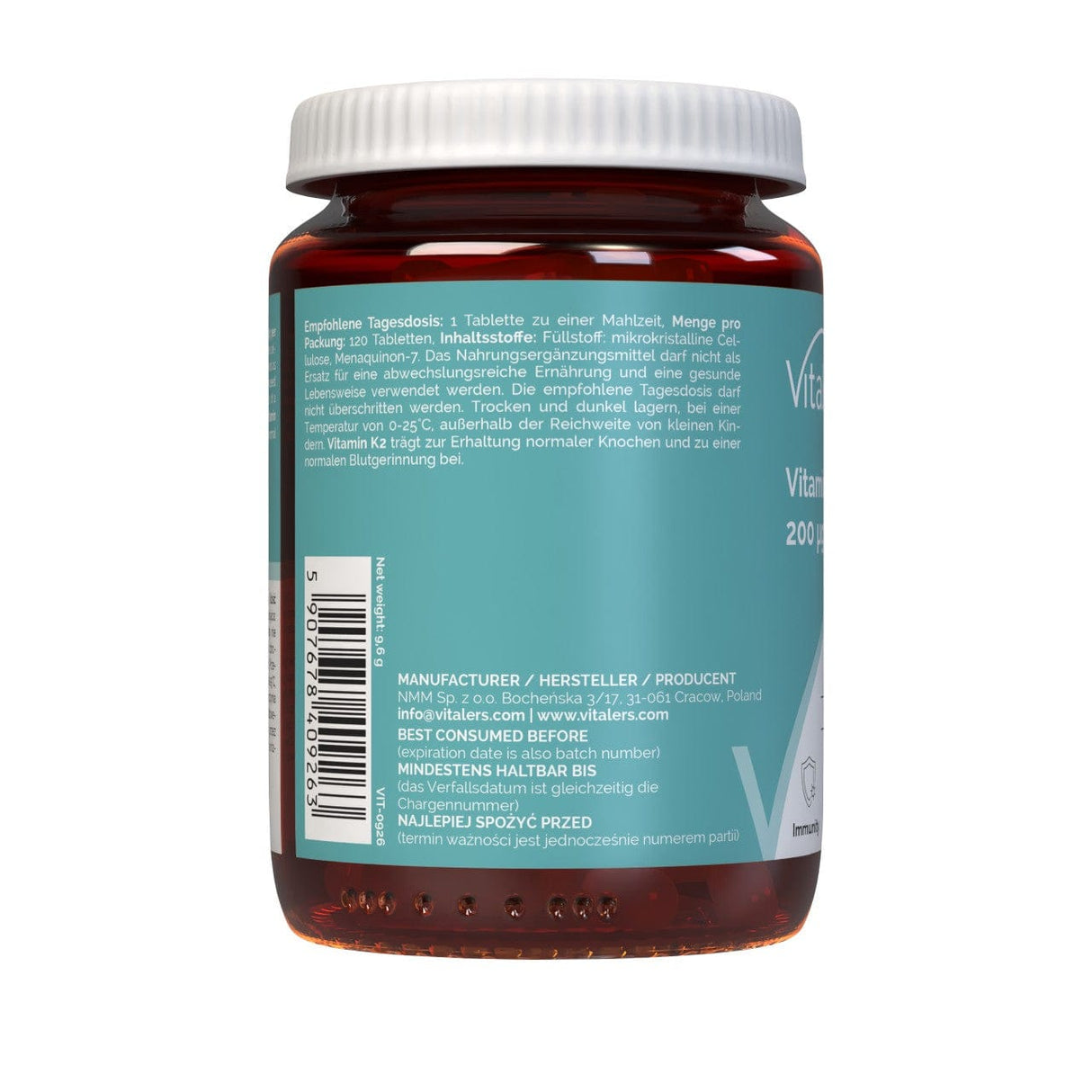 Vitaler's Vitamin K2 MK-7 200 mcg - 120 Tablets