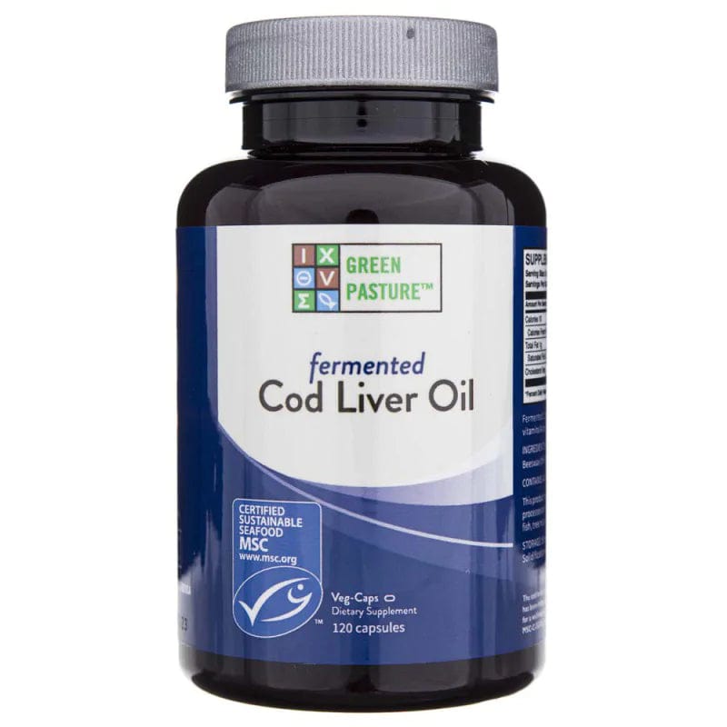 Green Pasture Fermented Cod Liver Oil, Unflavored - 120 Capsules