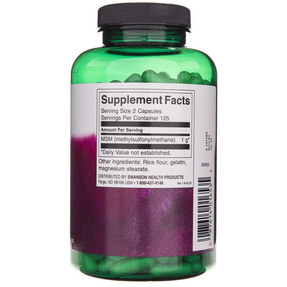 Swanson MSM 500 mg - 250 Capsules